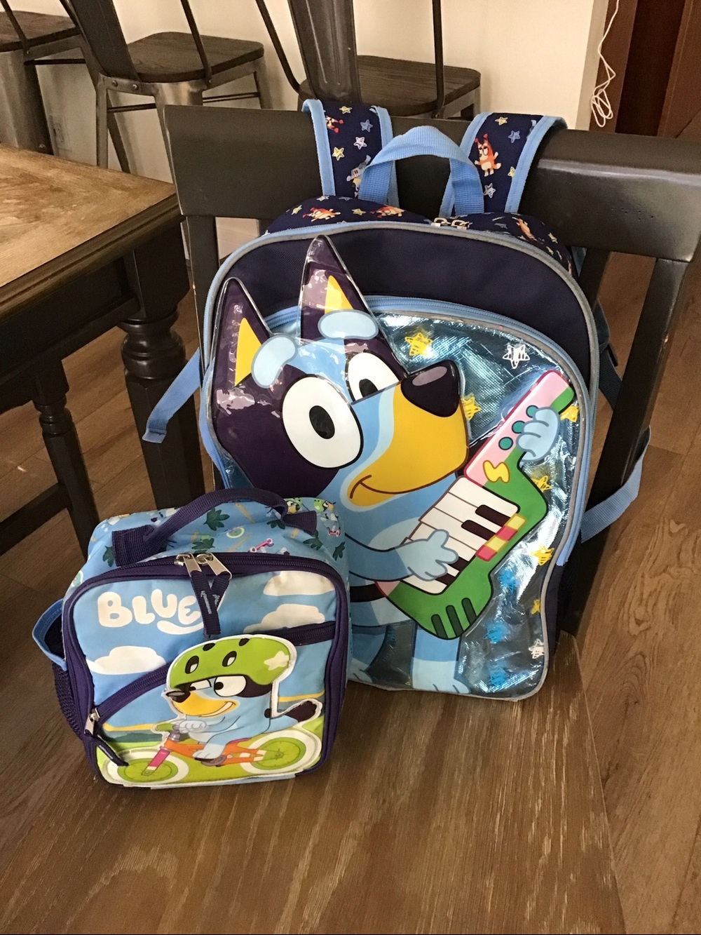 Bluey backpack full size, and lunch box